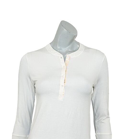 MAJESTIC FILATURES Women's Henely Blouse ivory beige size 3 - Picture 7 of 9